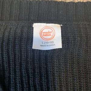Girls Black Wonder Nation Sweater Size 10/12